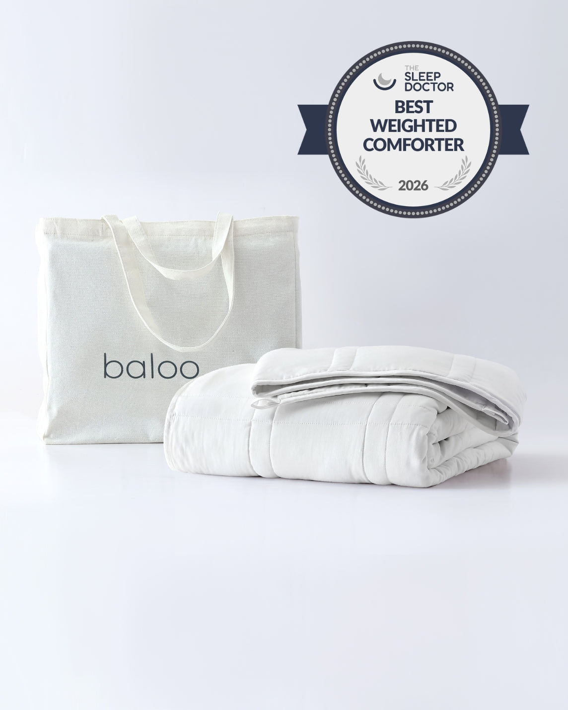 Weighted Comforter - Size King, Color Pebble White
