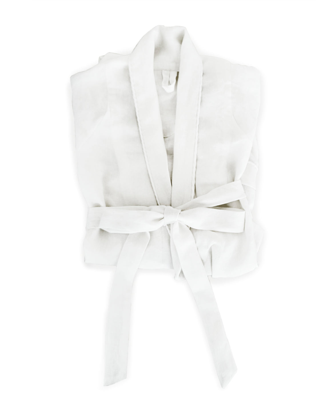 folded robe in white linen [45949468049627, 45949488038107]