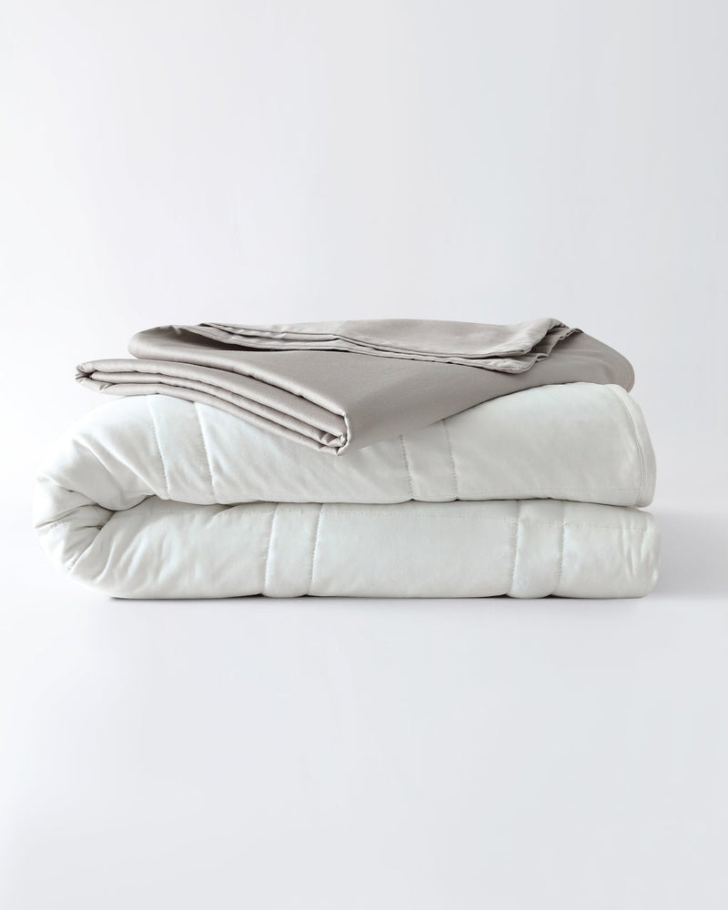 12lb Weighted Throw Blanket + Cotton Duvet Cover
